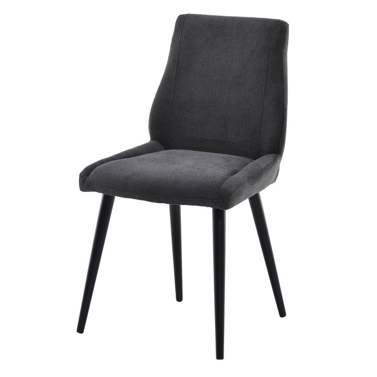 Esszimmerstuhl Amna Anthrazit Gepolstert - Anthrazit, KONVENTIONELL, Holz/Textil (51/86,5/64cm)