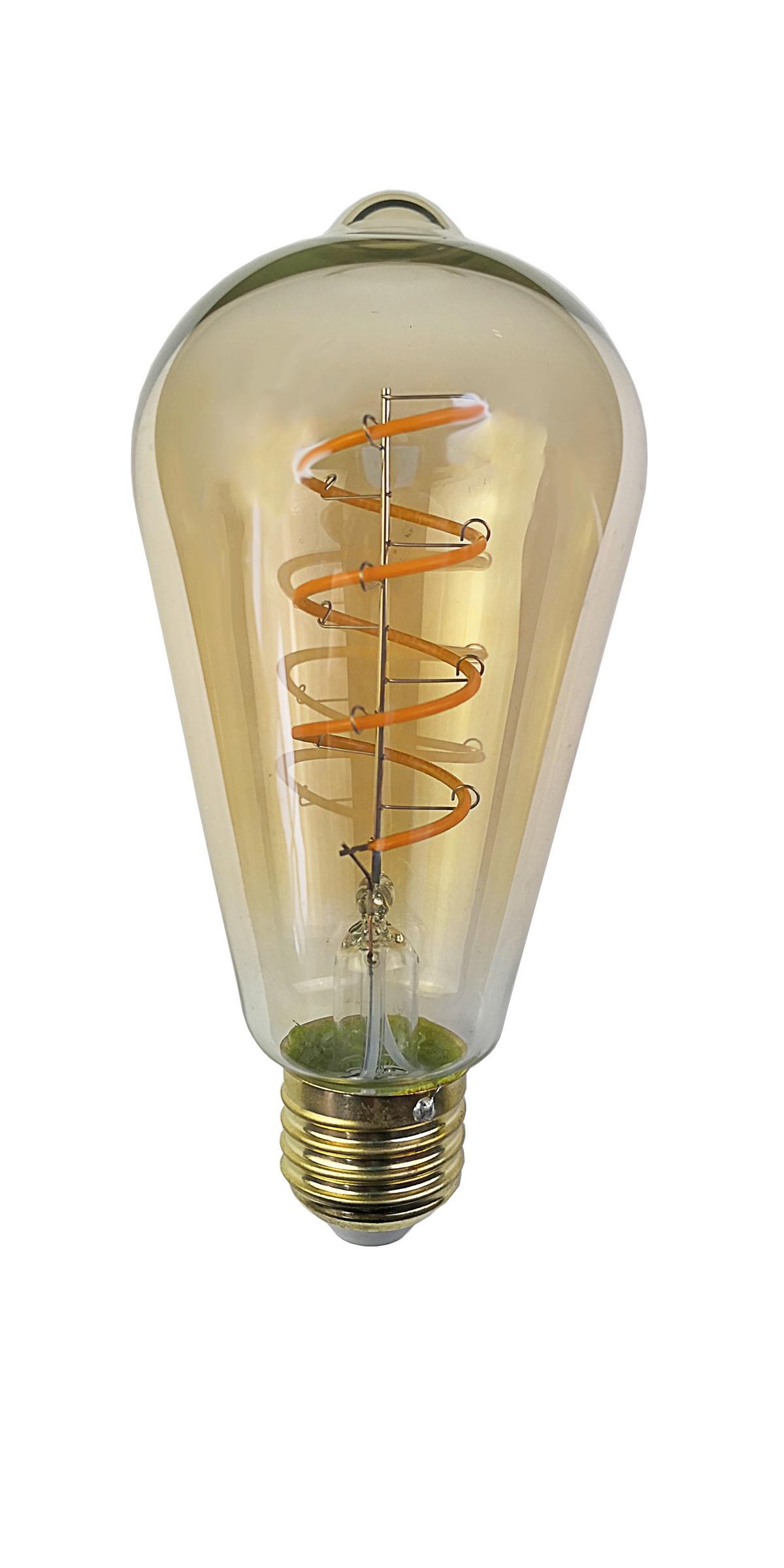LED-LEUCHTMITTEL 1800K, E27 - Bernsteinfarben, Basics, Glas (6,4/14,1cm)