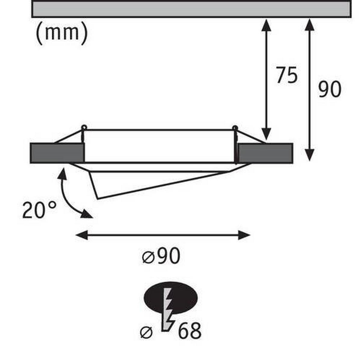 LED-Deckenleuchte Ø 9 cm 3er-Set Spot Schwenkbar - Weiß, Basics, Metall (9cm) - Paulmann