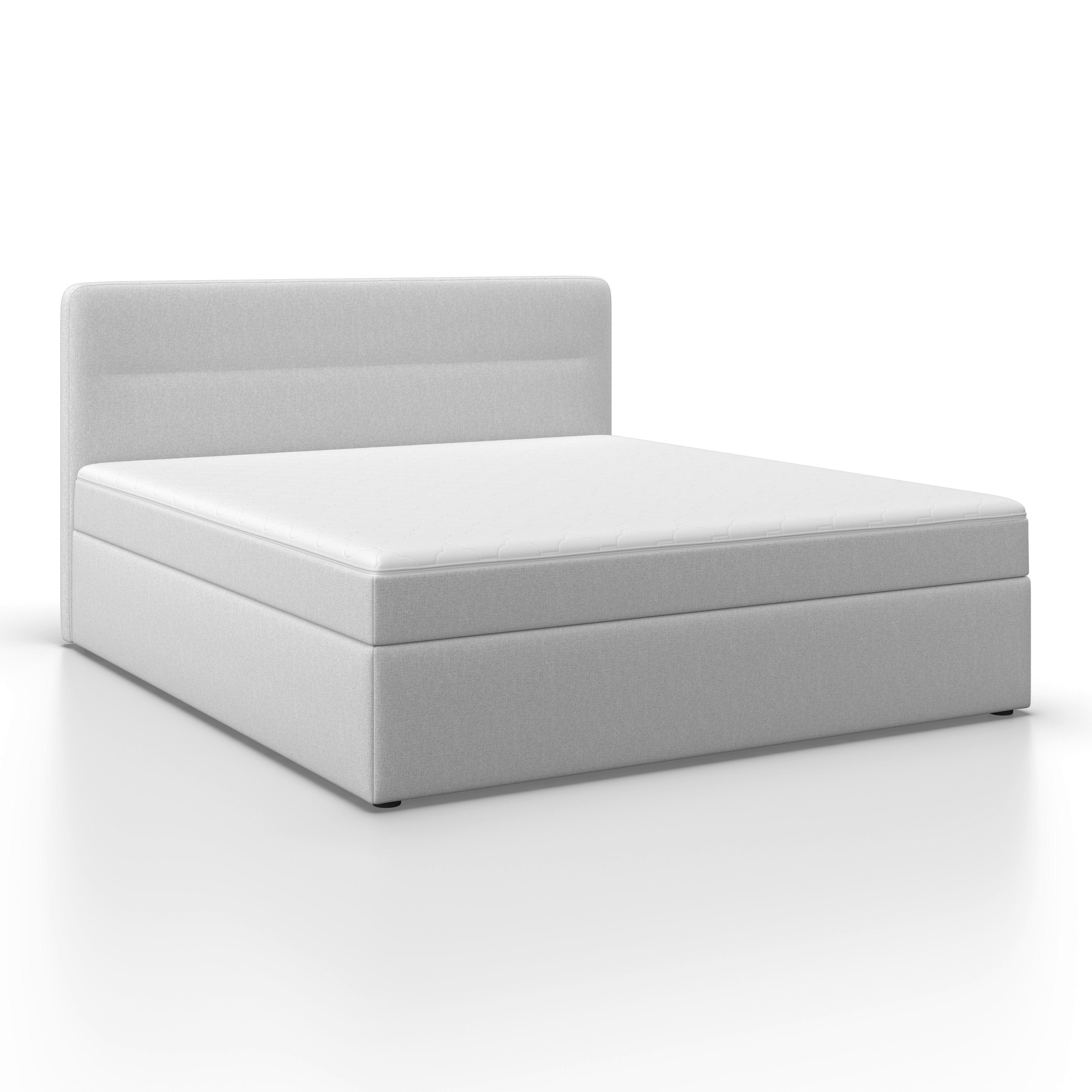 Boxspringová postel MARCO 160x200, světle šedá - černá/světle šedá, Moderní, dřevo/textil (160/200cm) - Bessagi