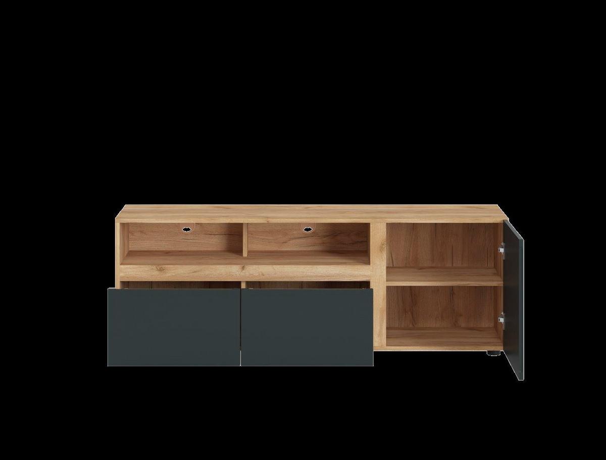 Tv-elem Morongo 148,9/39,6cm - tölgyfa színű/szürke, Modern, faalapú anyag (148,9/39,6/52,5cm)