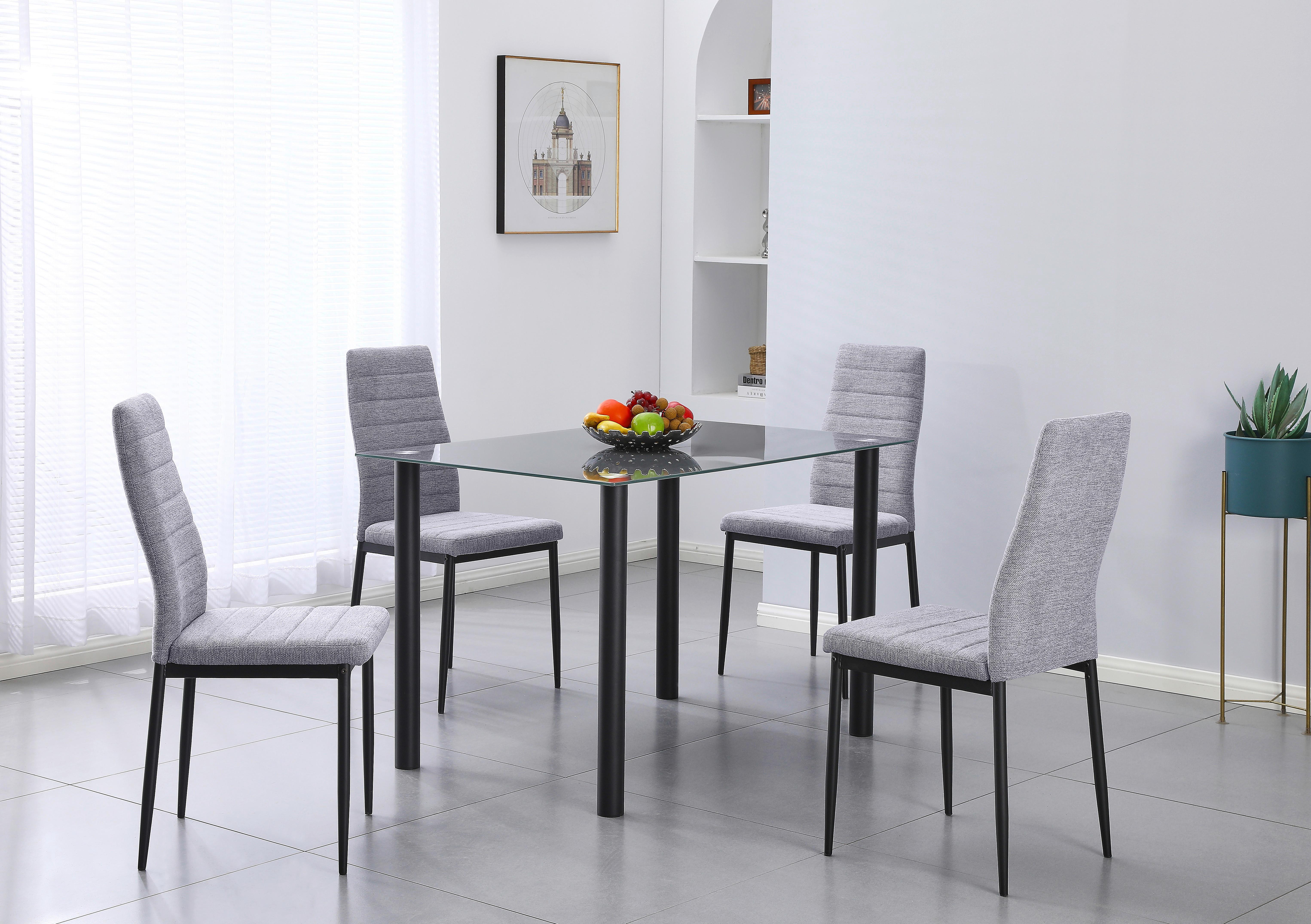 STOLOVÁ SÚPRAVA WELS 1 *CENOVÝ TRHÁK* - čierna/sivá, Konventionell, kov/textil (120/75/80cm) - Based