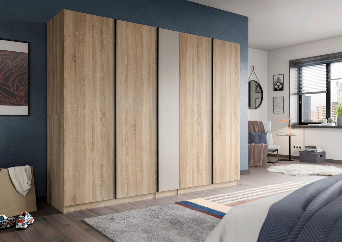 Drehtürenschrank Oakland Sonoma Eiche/Kashmir B: 230 cm - Kaschmir/Sonoma Eiche, MODERN, Holzwerkstoff (230/183/53cm) - MID.YOU