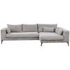 Ecksofa Berlin Cord Hellgrau 313x172 cm - Hellgrau/Schwarz, Design, Textil (313/172cm) - Livetastic