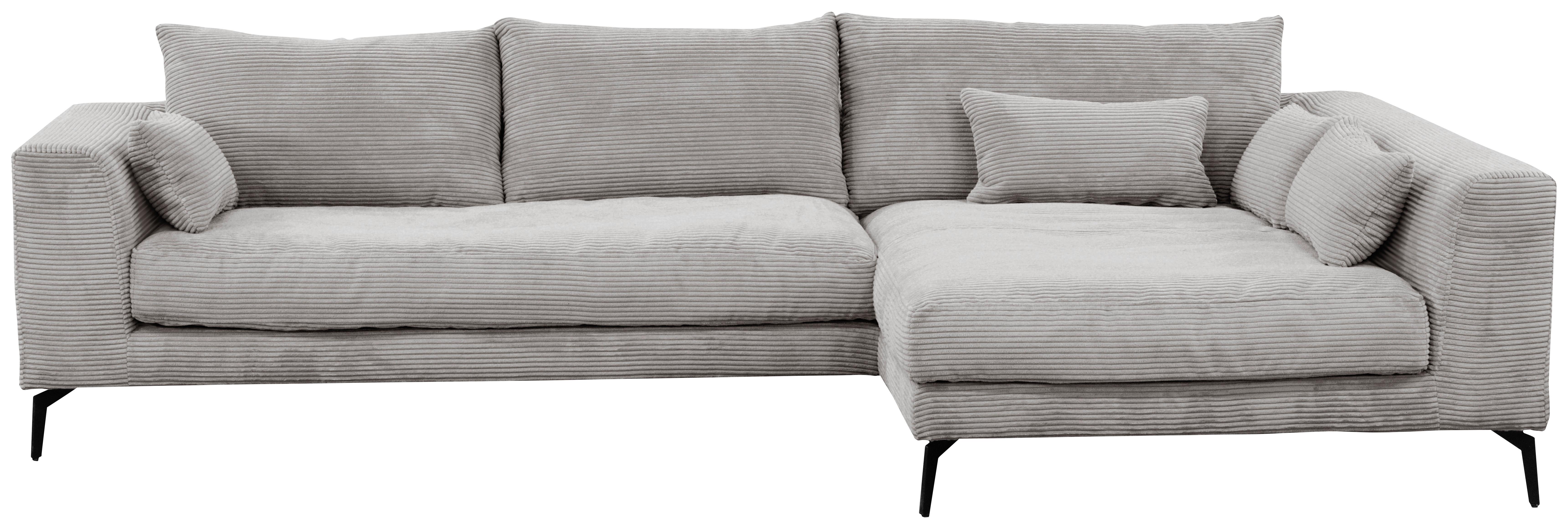 Ecksofa Berlin Cord Hellgrau 313x172 cm