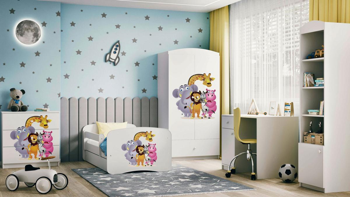 Kinder-/Juniorbett Babydreams inkl. Matratze 80x160 - Birkefarben/Weiß, MODERN, Holz/Holzwerkstoff (80/160cm) - MID.YOU