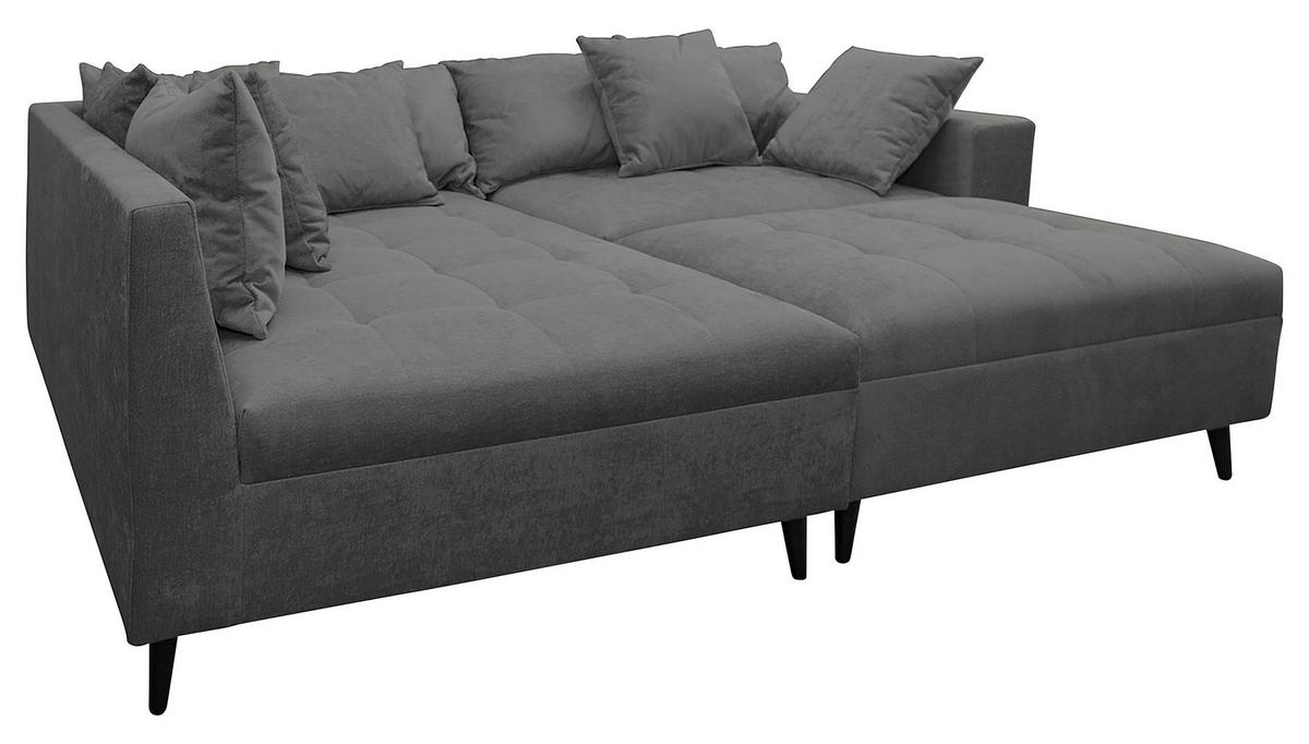 Ecksofa Pruno, Grau S: 174x247 Cm - Schwarz/Grau, Design, Textil (174/247cm) - MID.YOU