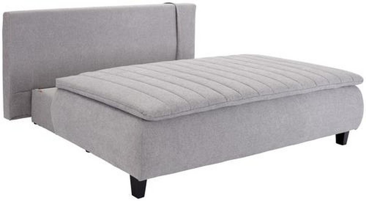 Boxspring pohovka na spanie Marino, sivobéžová - čierna/sivobéžová, Modern, drevo/textil (208/102/96cm) - Luca Bessoni