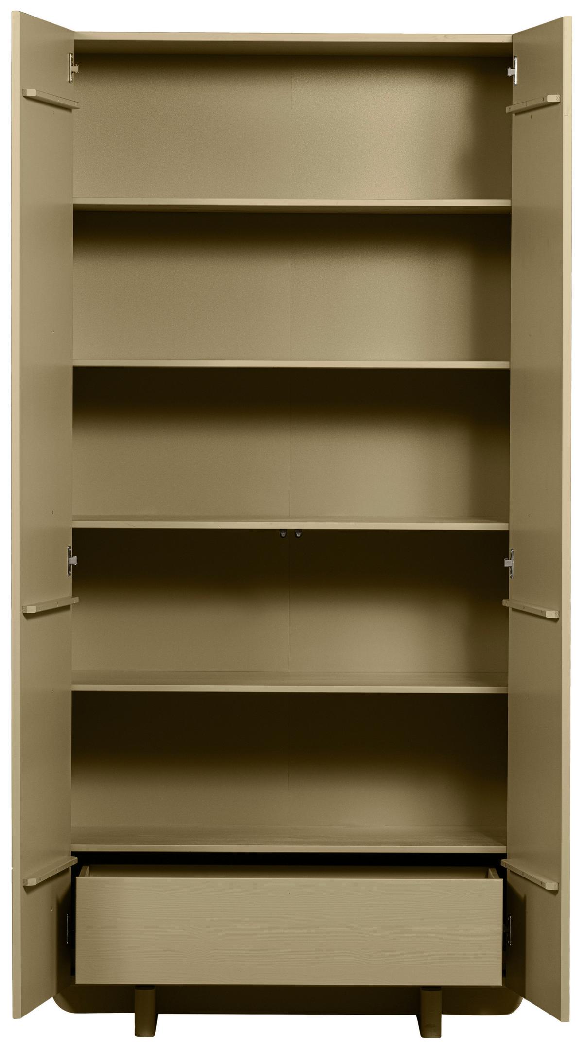 Garderobenschrank Basu Grün B: 101 cm - Grün, Design, Holz (101/210/46cm) - Livetastic