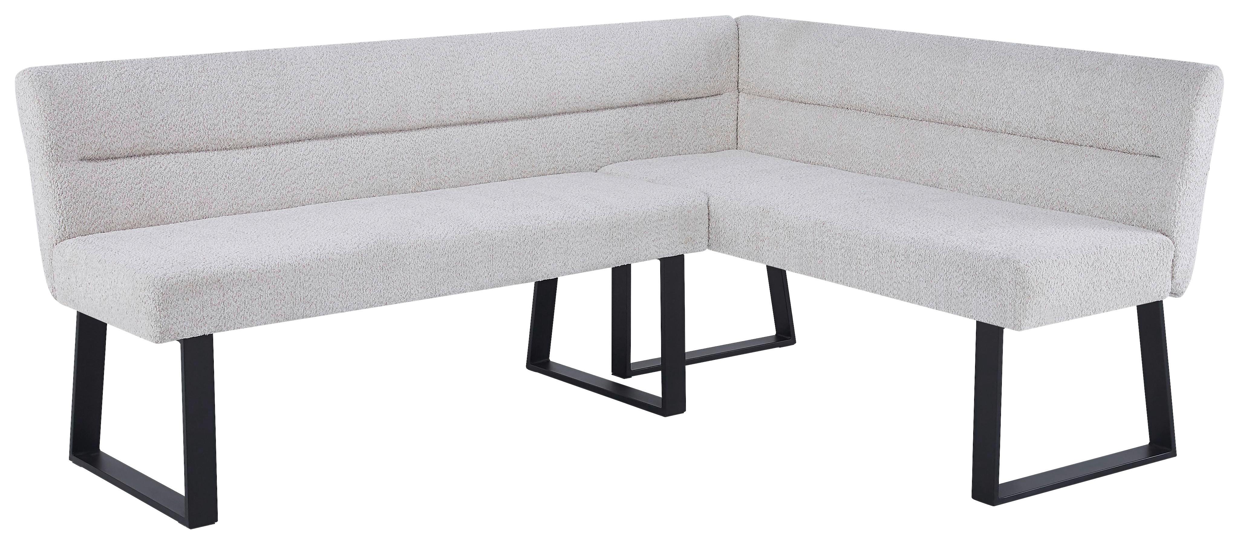 Eckbank Kea Beige, S: 190x150 cm - Beige/Schwarz, KONVENTIONELL, Textil/Metall (190/150cm) - MID.YOU