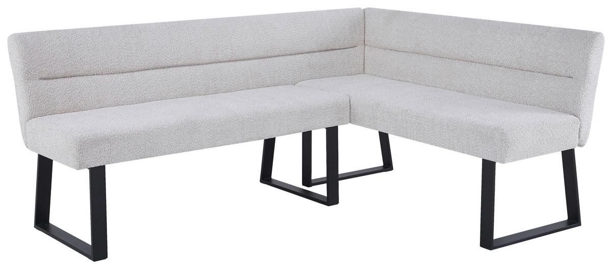 Eckbank Kea Beige, S: 190x150 cm - Beige/Schwarz, KONVENTIONELL, Textil/Metall (190/150cm) - MID.YOU