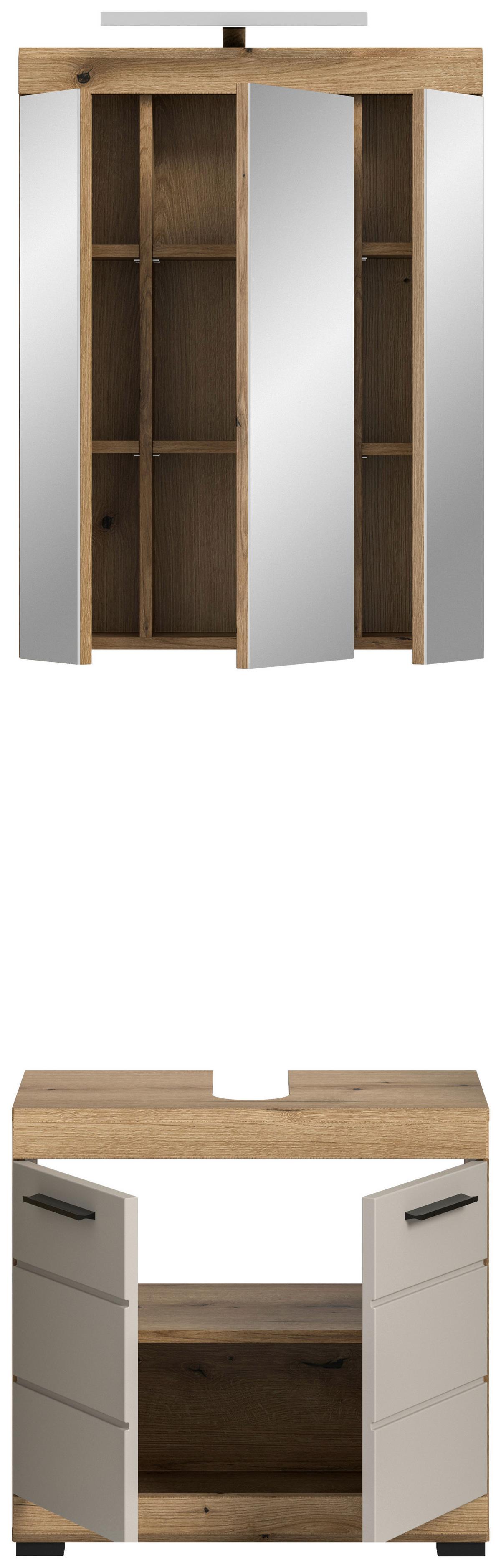 Fürdőszobabútor Scout - Modern, faalapú anyag/üveg (60cm) - MID.YOU
