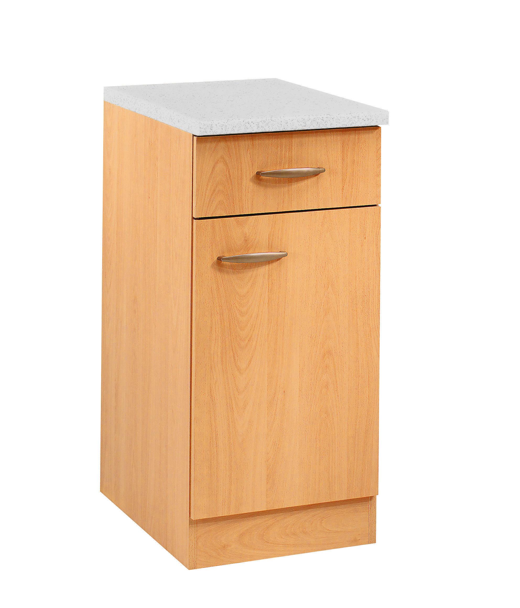 Kuchyňská Spodní Skříňka Nano Us 40 - šedá/barvy buku, Moderní, kompozitní dřevo/plast (40/85/60cm) - MID.YOU