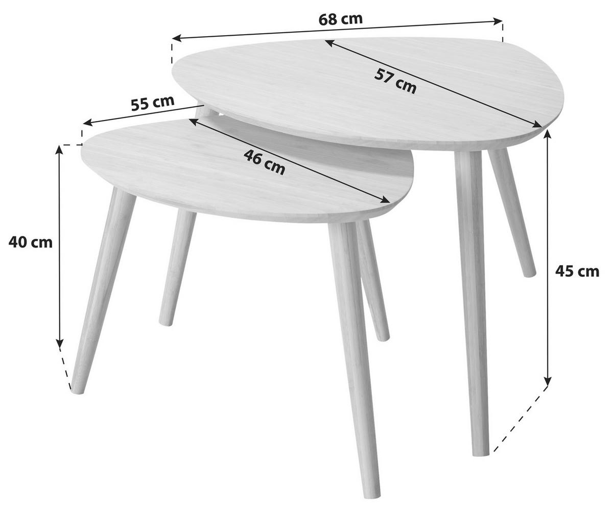 Beistelltisch 2-Teilig Noble ,naturfarben - Naturfarben, MODERN, Holz (68/45/57cm) - MID.YOU