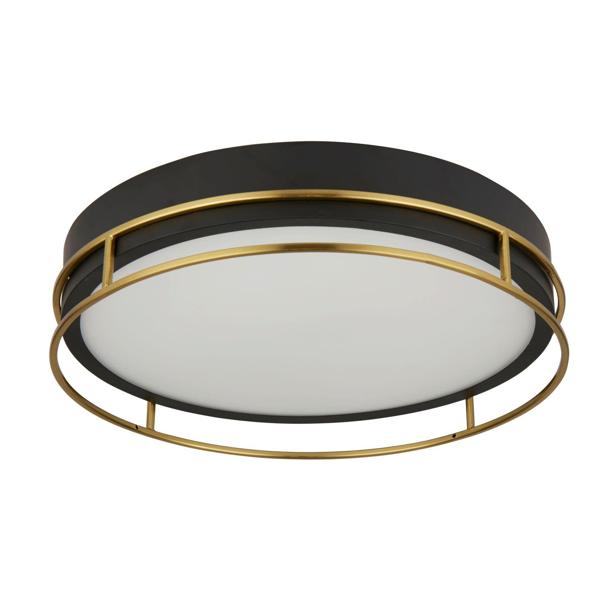 Deckenleuchte 62013-3pb - Schwarz, Design, Glas/Metall (40/9.5cm)