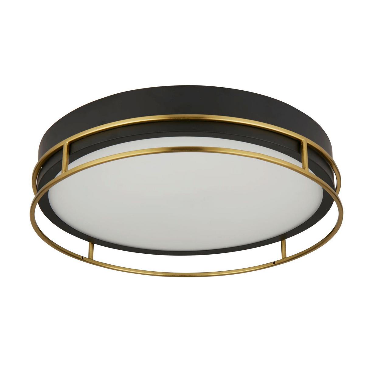 Deckenleuchte 62013-3pb - Schwarz, Design, Glas/Metall (40/9.5cm)