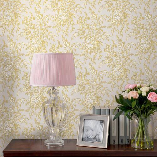 Vliestapete Picardie Pale - Goldfarben, Basics, Papier/Kunststoff (52/1000cm)