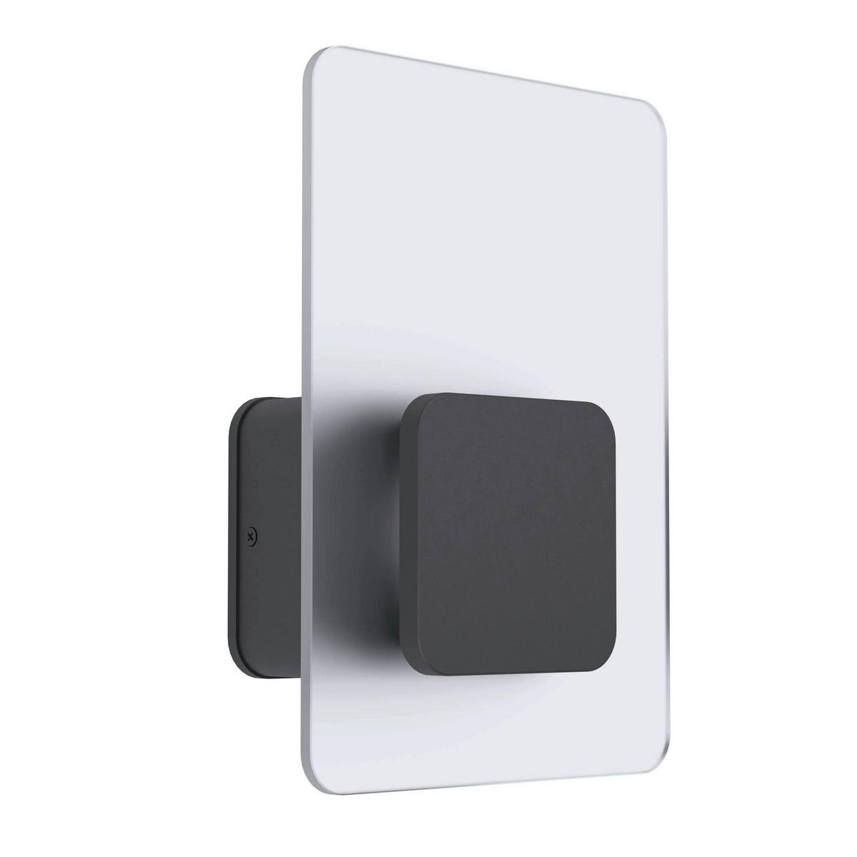 Außenwandleuchte Eredita 10w Metall Kunststoff Glas - Anthrazit/Weiß, Design, Glas/Kunststoff (18/10,5/26cm) - Eglo