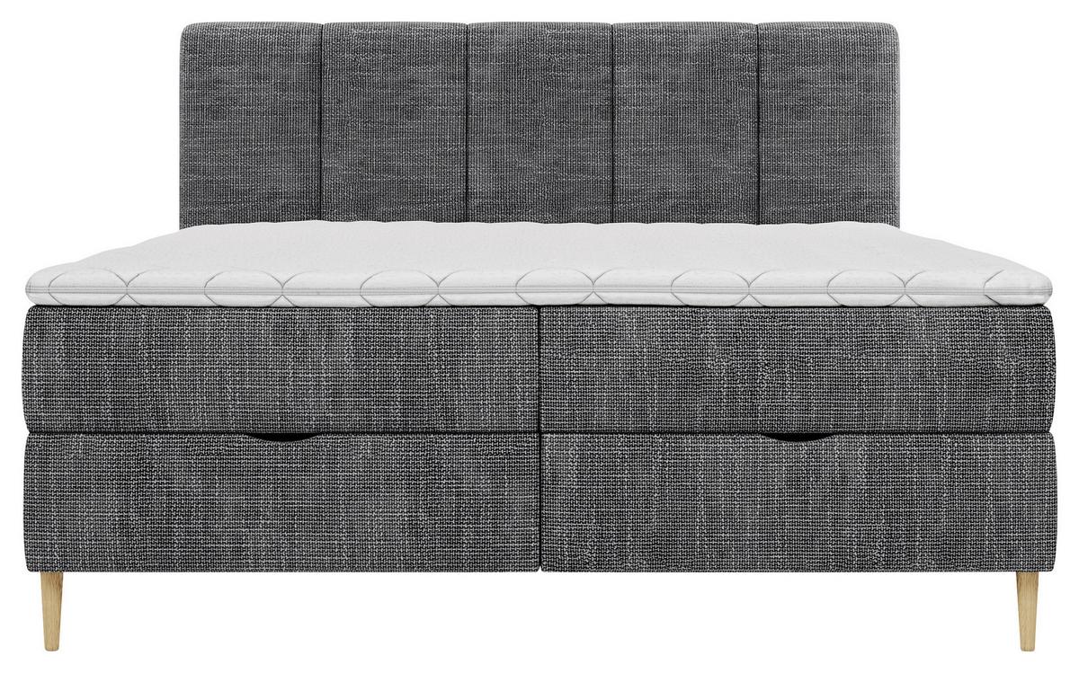 Boxbett Bari Anthrazit, Lf: 140x200cm - Anthrazit/Buchefarben, MODERN, Holz/Holzwerkstoff (140/200cm) - MID.YOU