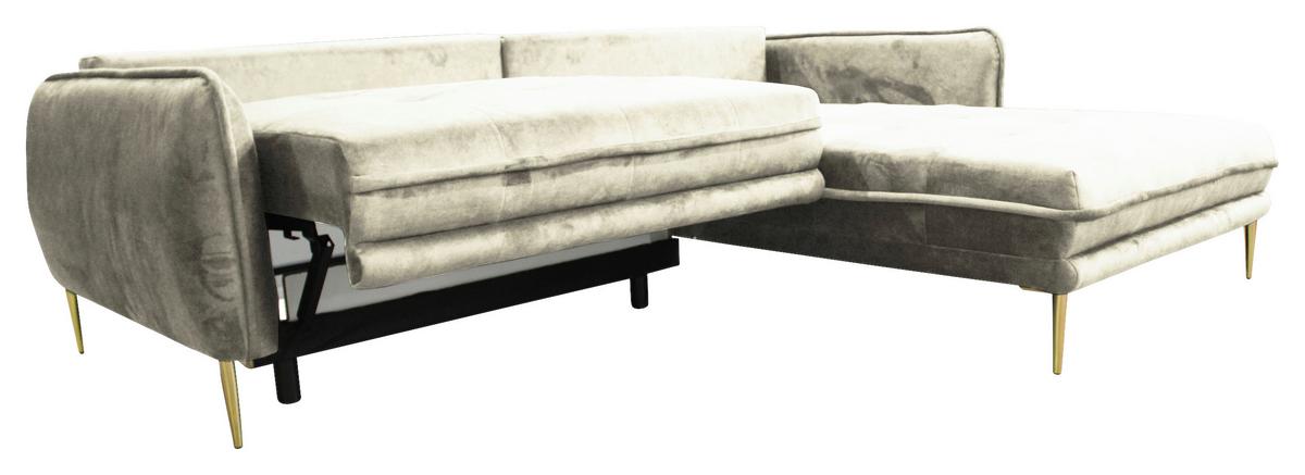Ecksofa Whisper Creme S: 264x196 cm - Goldfarben/Creme, Design, Textil (264/196cm) - MID.YOU