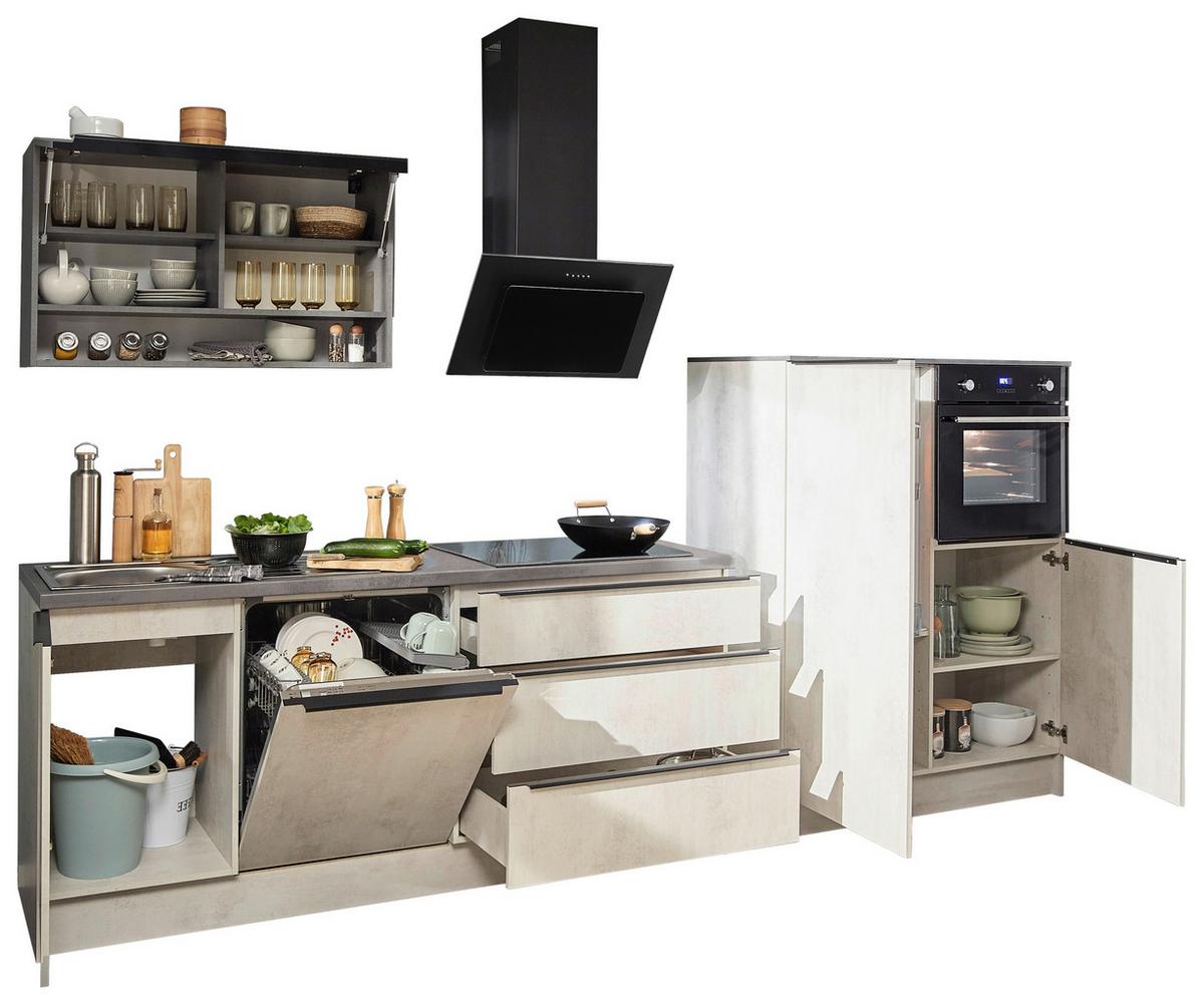 Küchenblock Boston Anthrazit, Weiß B: 321 cm - Anthrazit/Weiß, Basics, Holzwerkstoff (321cm) - MID.YOU