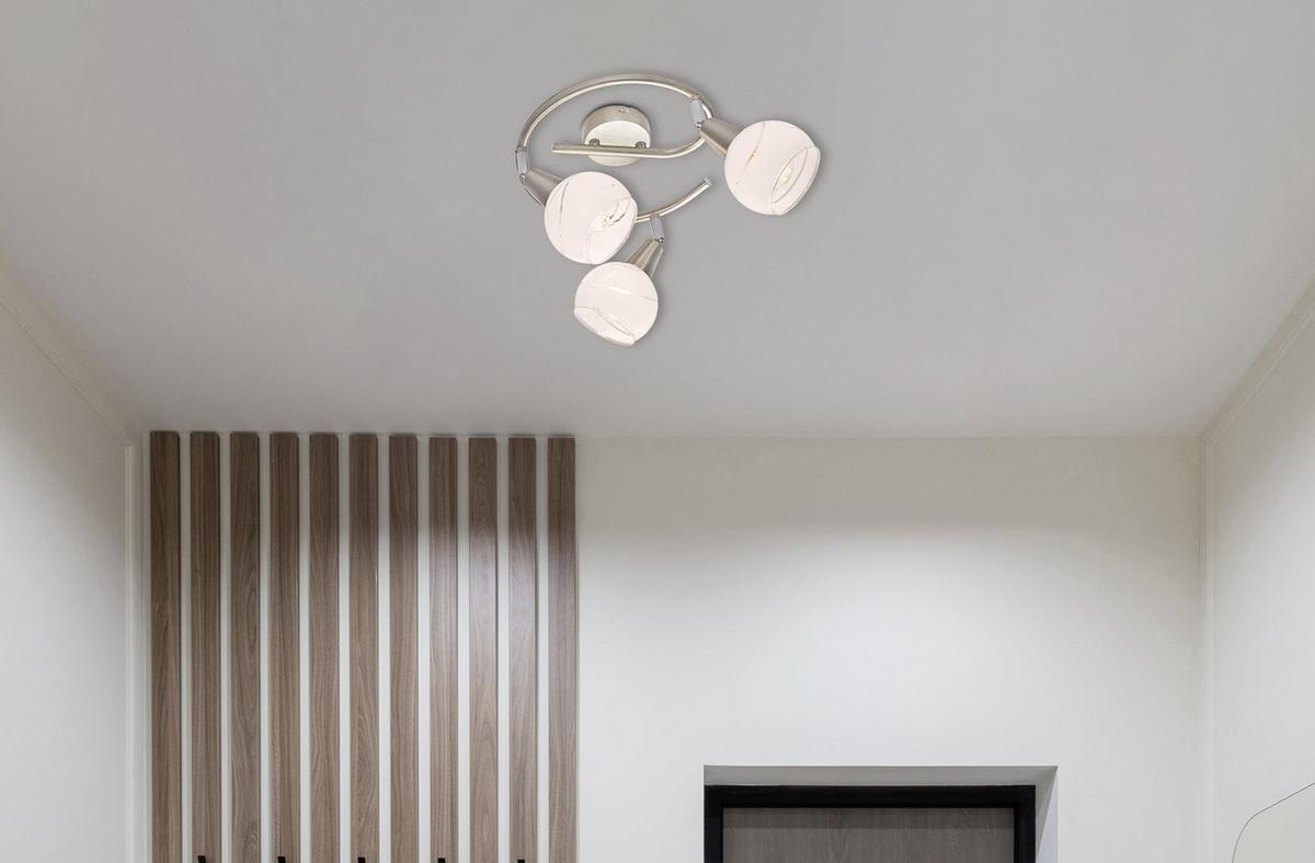LED-Strahler 3-Flammig verstellbar Ø 25 cm - Basics, Glas/Metall (25/21cm) - Globo