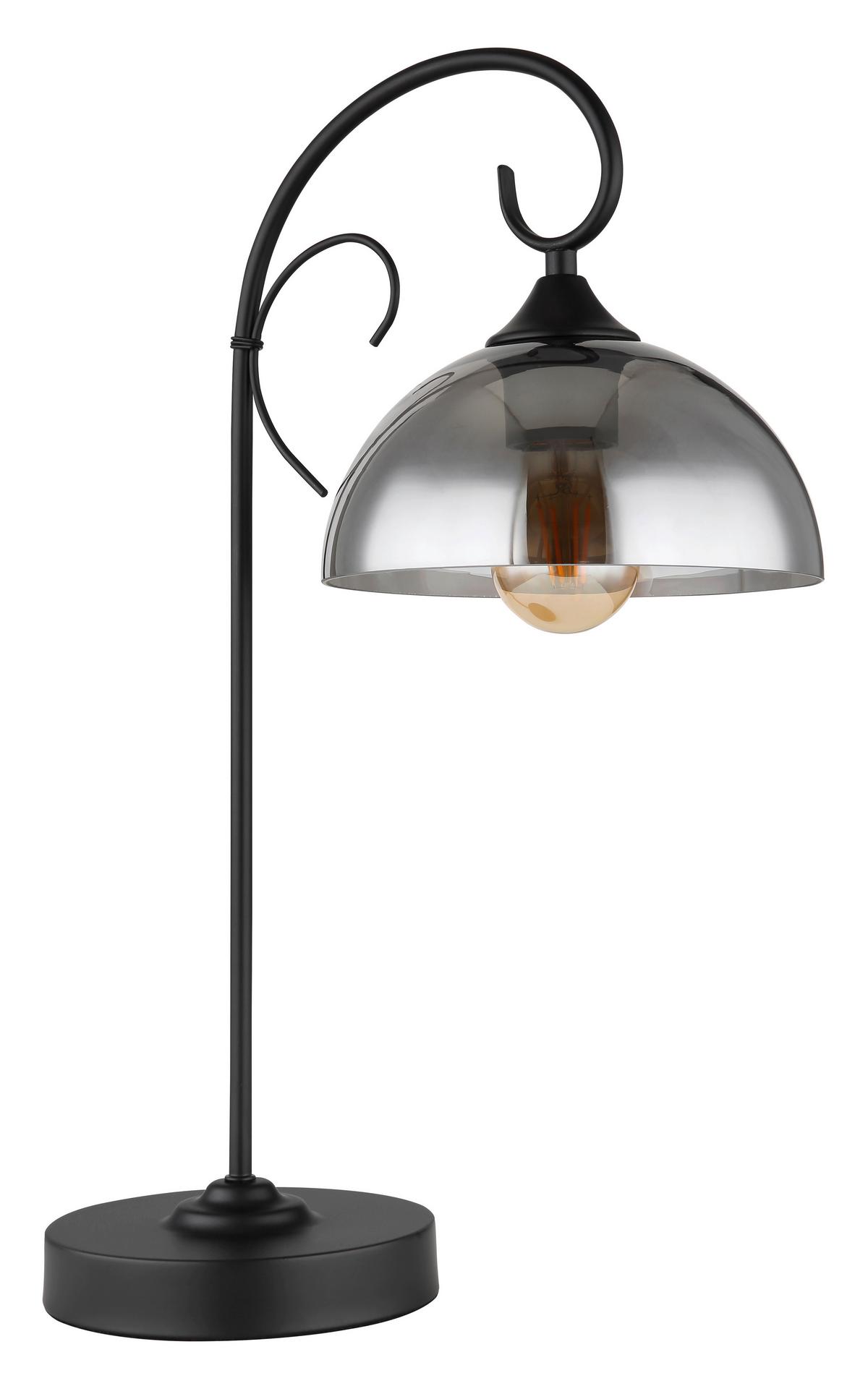 Tischleuchte 69061t - Schwarz, KONVENTIONELL, Glas/Metall (33,5/20/52cm) - Globo