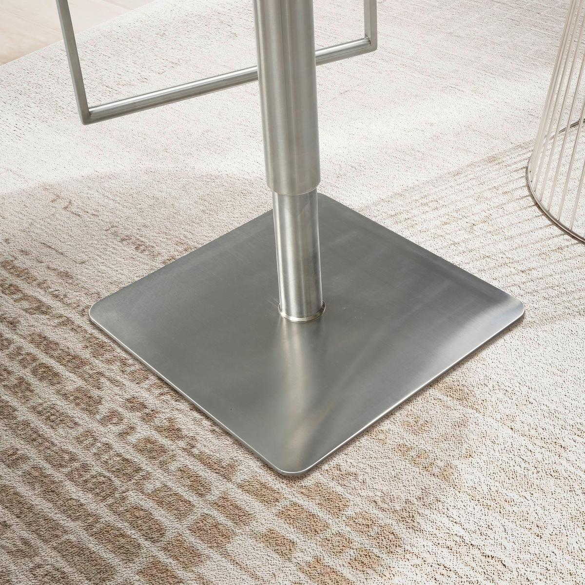 Barhocker Schwarz/Silberfarben - Silberfarben/Schwarz, Design, Textil/Metall (38/91/39cm) - MID.YOU