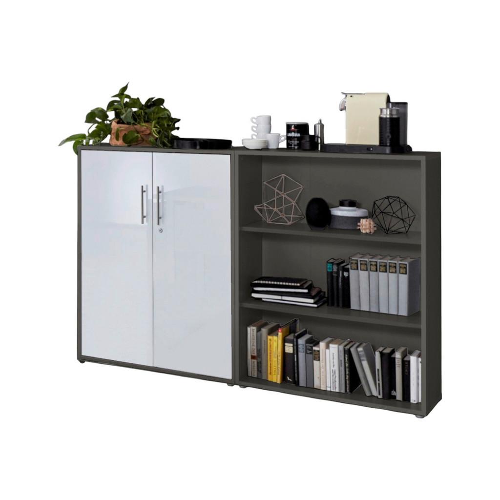 AKTENSCHRANK OFFICE EDITION-SW SET 1 NIEDR.