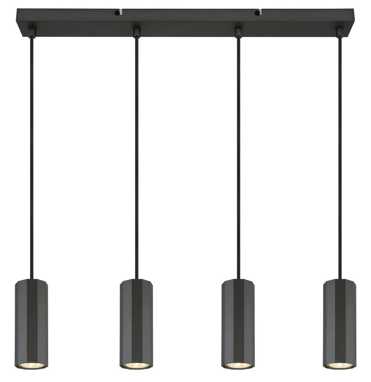 Hängeleuchte 57918-4h - Grau, Design, Metall (61/6/120cm) - Globo