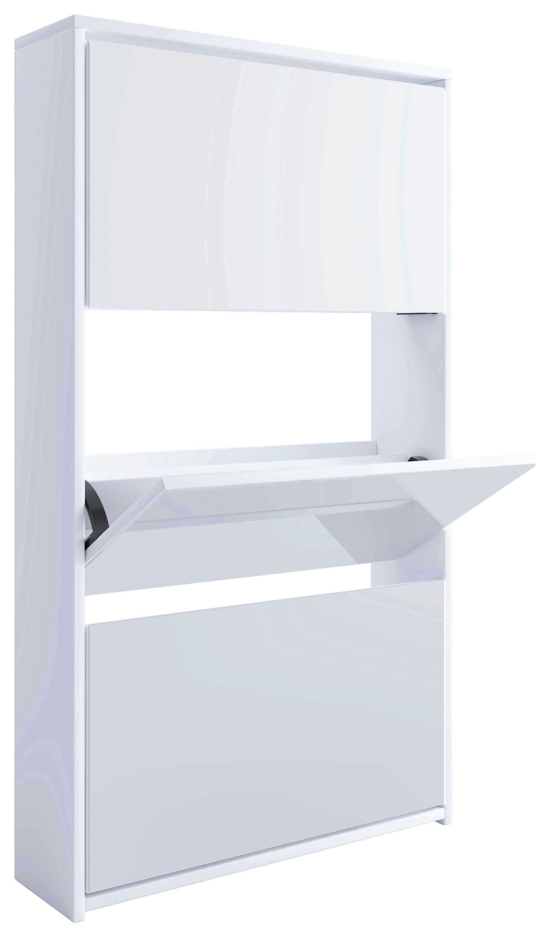 Schuhkipper Stido XL Weiß Holz Deko B: 63 cm - Weiß, KONVENTIONELL, Holzwerkstoff (63/111,6/17cm) - MID.YOU