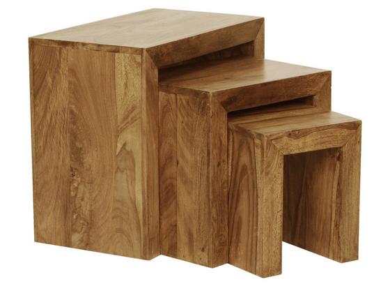 Satztisch Mumbai 3-Teiliges Set - Akaziefarben, Design, Holz (50/45/30cm) - Carryhome Satztisch Mumbai 3-Teiliges Set - Akaziefarben, Design, Holz (50/45/30cm) - Carryhome