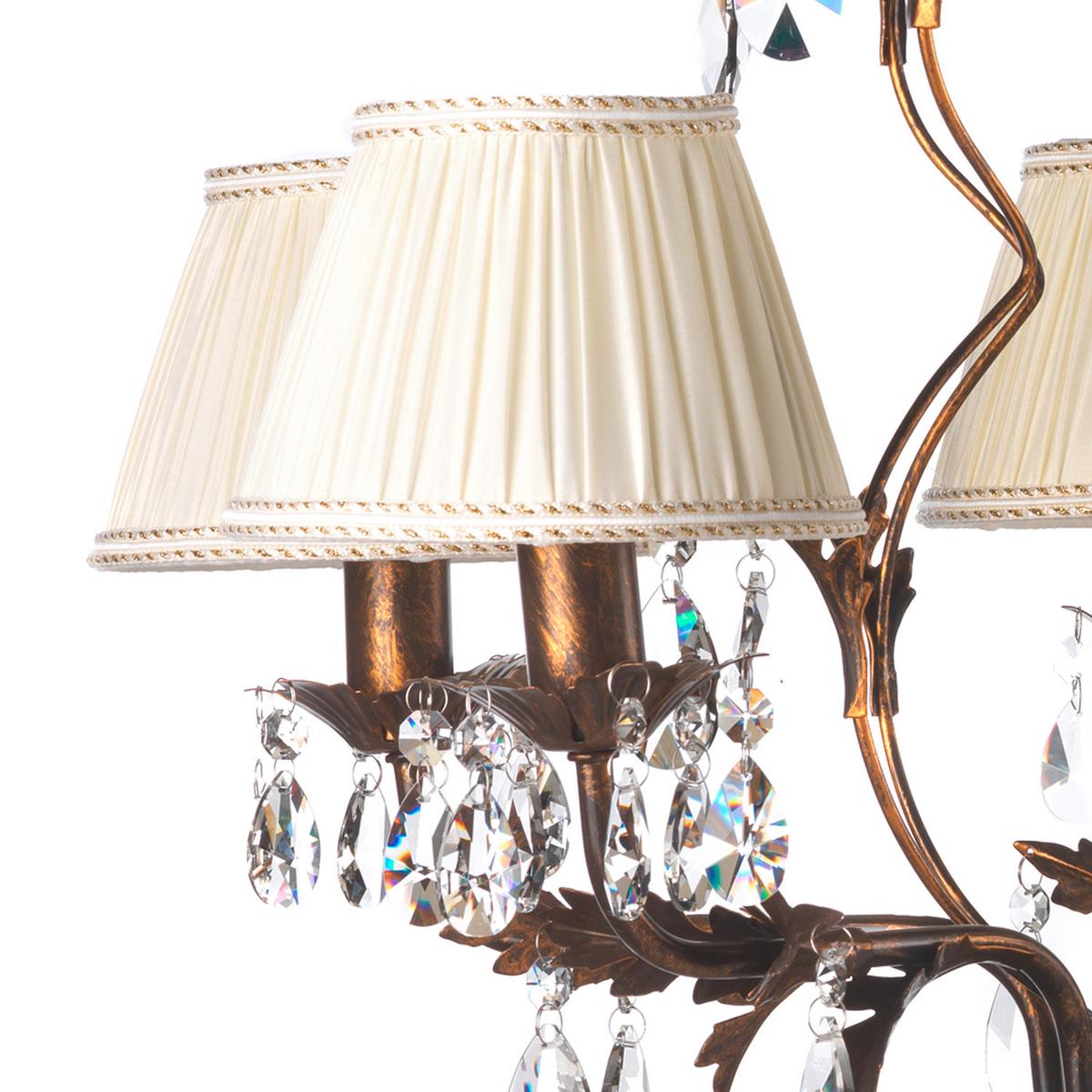 Kristall-hängeleuchte 4669/5b - Bronzefarben, KONVENTIONELL, Glas/Metall (60/105cm)