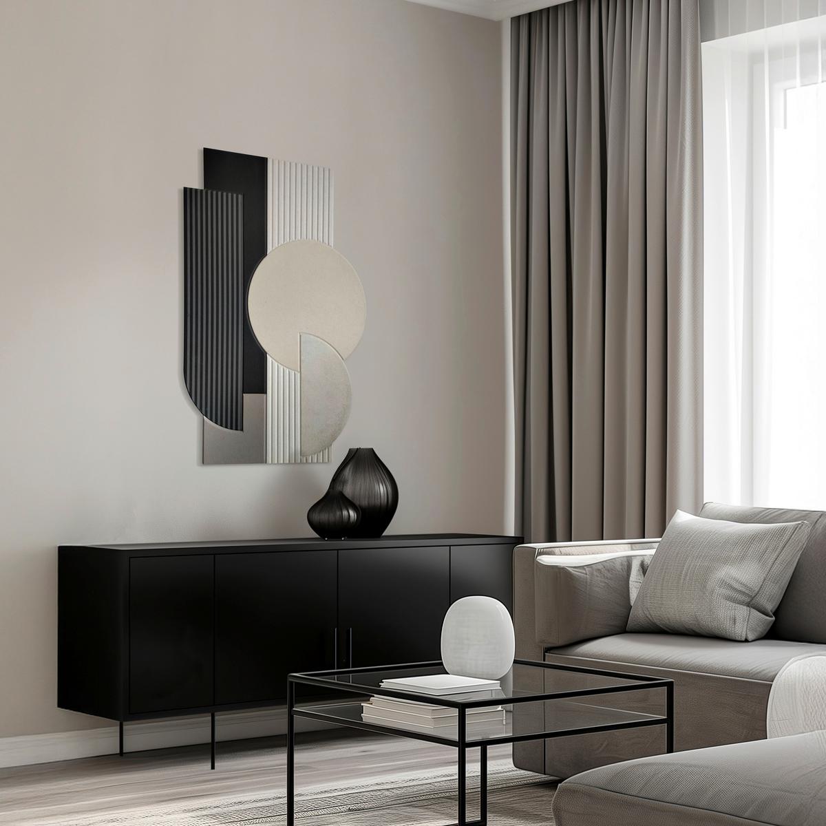 Akustický panel MILLA - černá/hnědá, textil (60/90cm) - Mömax