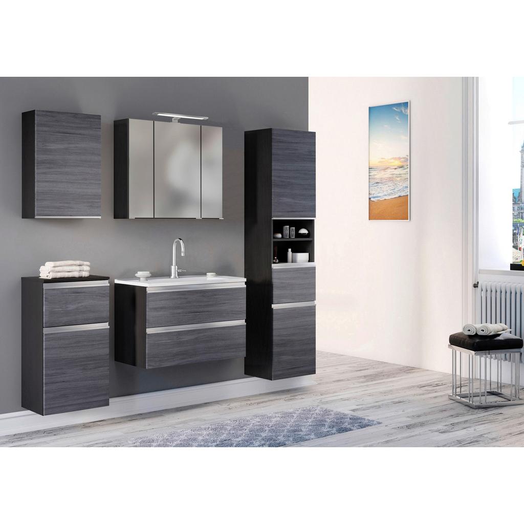 Badmöbel-Set 3-Tlg. inkl. LED Arezzo B: 60cm, Eiche Dekor