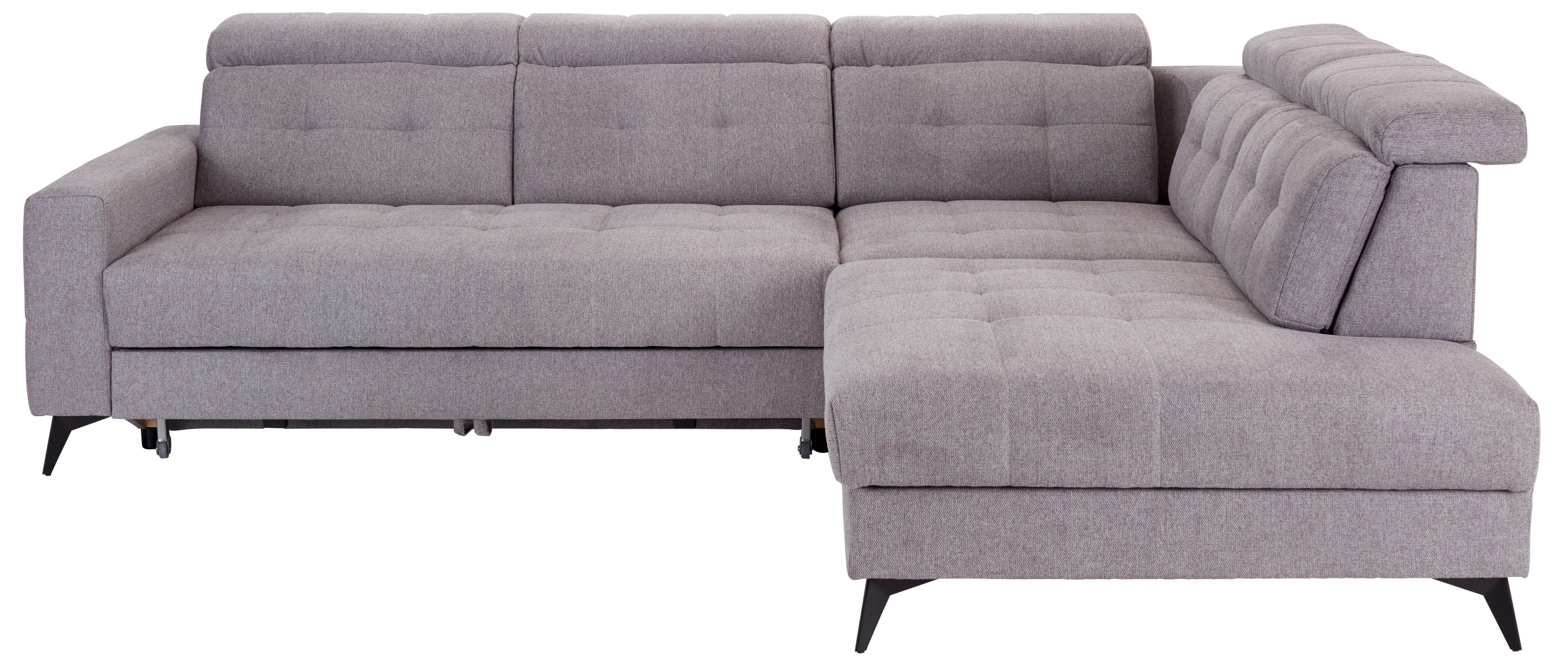 Ecksofa mit Bettfunktion Barletta Schwarz - Schwarz/Grau, MODERN, Textil (289/228cm) - Luca Bessoni