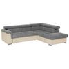 Sedací souprava MILLA antracitová/hnědá pravý roh - antracitová/hnědá, Basics, dřevo/textil (252/217cm)
