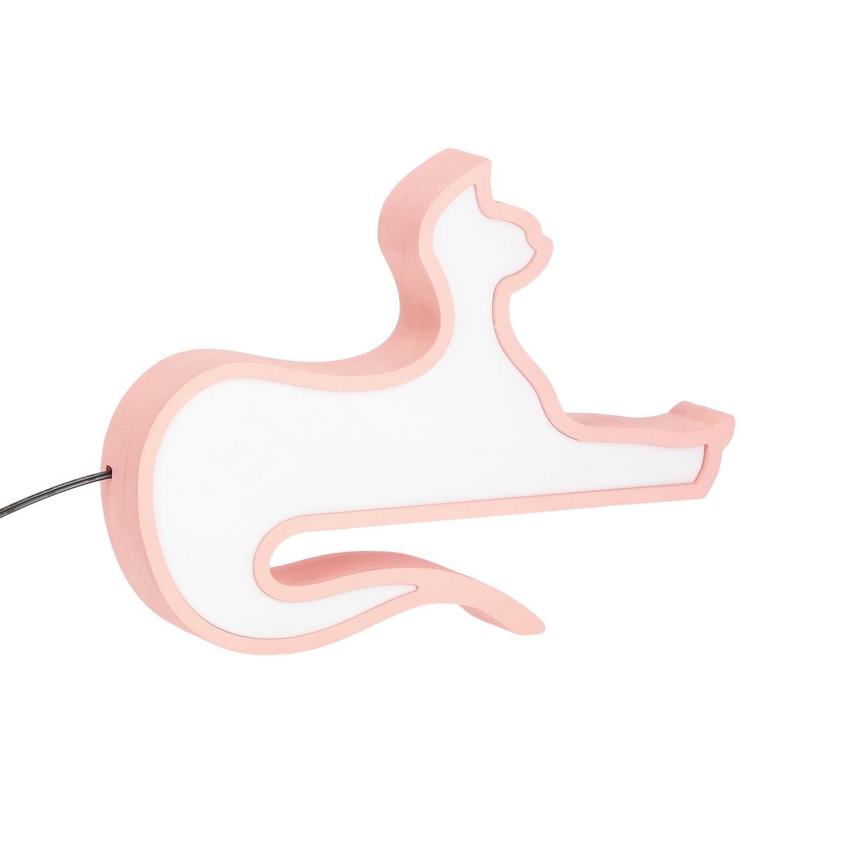 Kindertischleuchte 41-11824 Cat - Pink, Basics, Holzwerkstoff/Kunststoff (28.5/3.5/20.5cm)