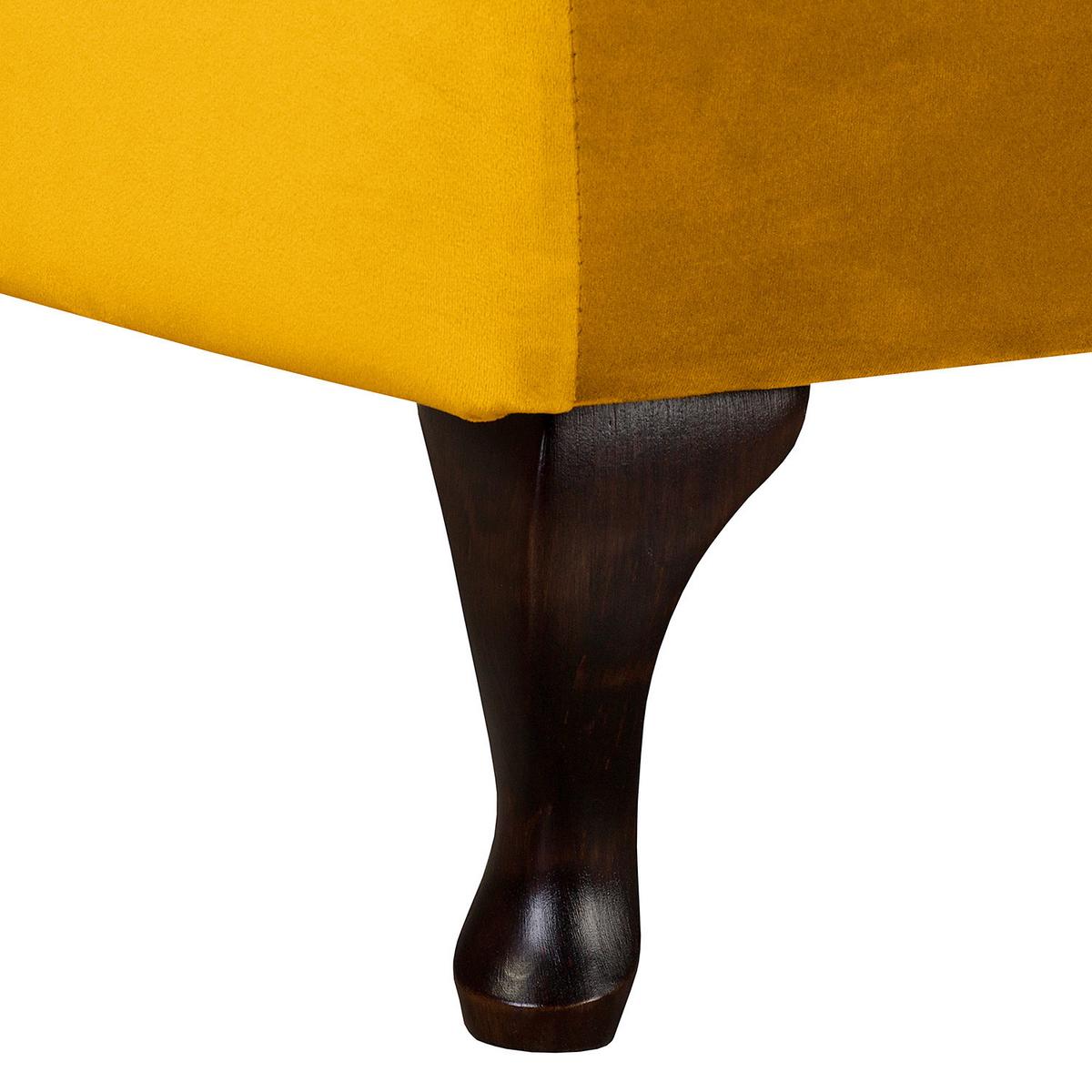 Récamiere Pako Senfgelb B: 185cm - Senfgelb/Braun, Design, Textil (185/93/75cm) - Livetastic