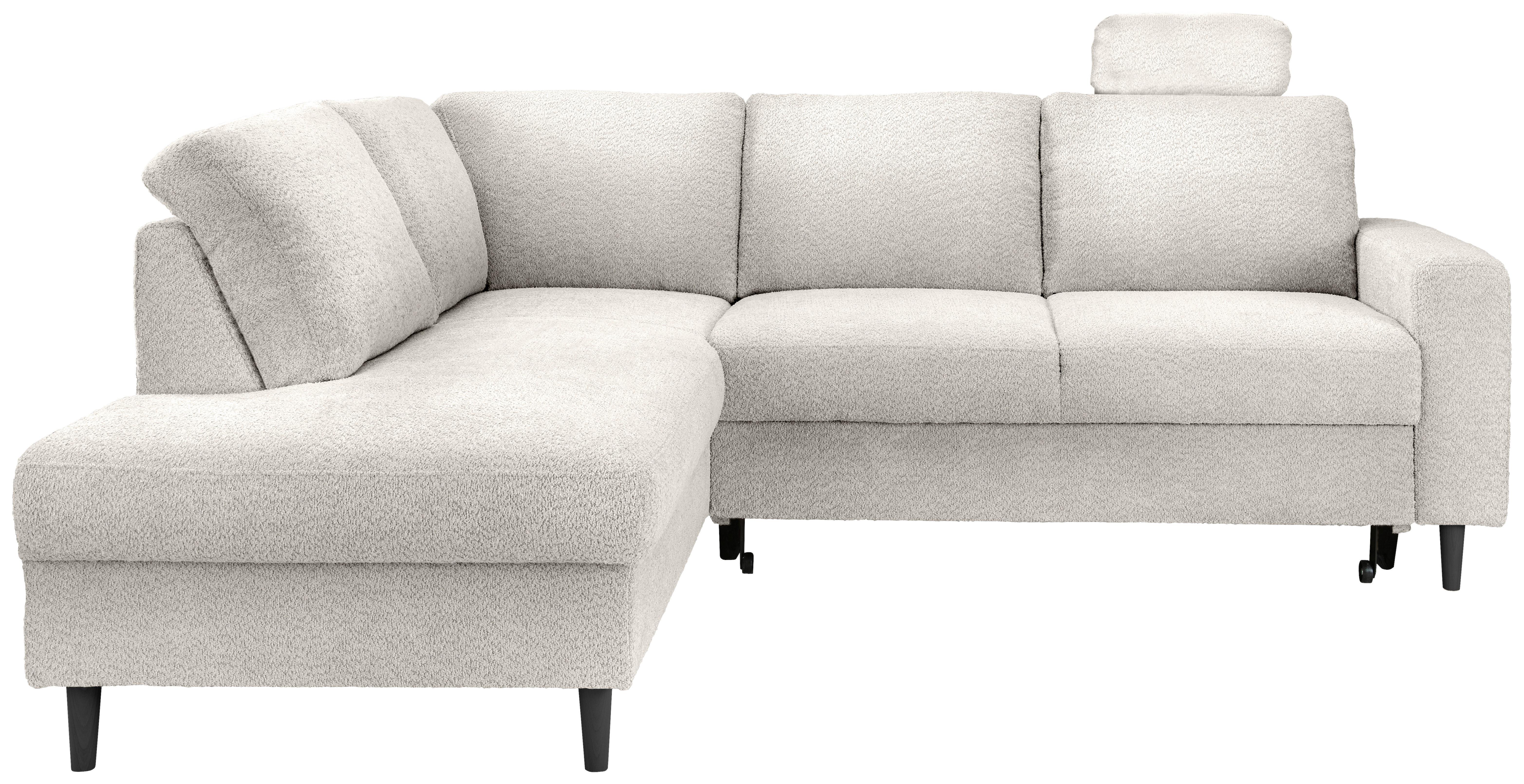 Eckschlafsofa Passione, Weiß S: 200x242 Cm - Schwarz/Weiß, MODERN, Textil (200/242cm) - Livetastic