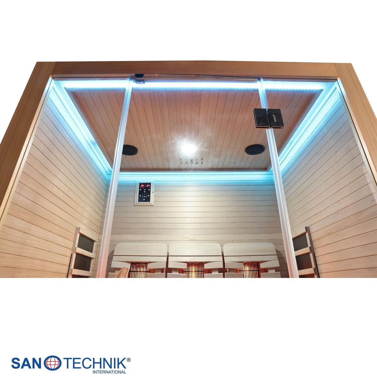 Infrarotkabine 3 Personen LBH: 150x120x200 - Naturfarben, KONVENTIONELL, Holz (150/120/200cm) - Sanotechnik