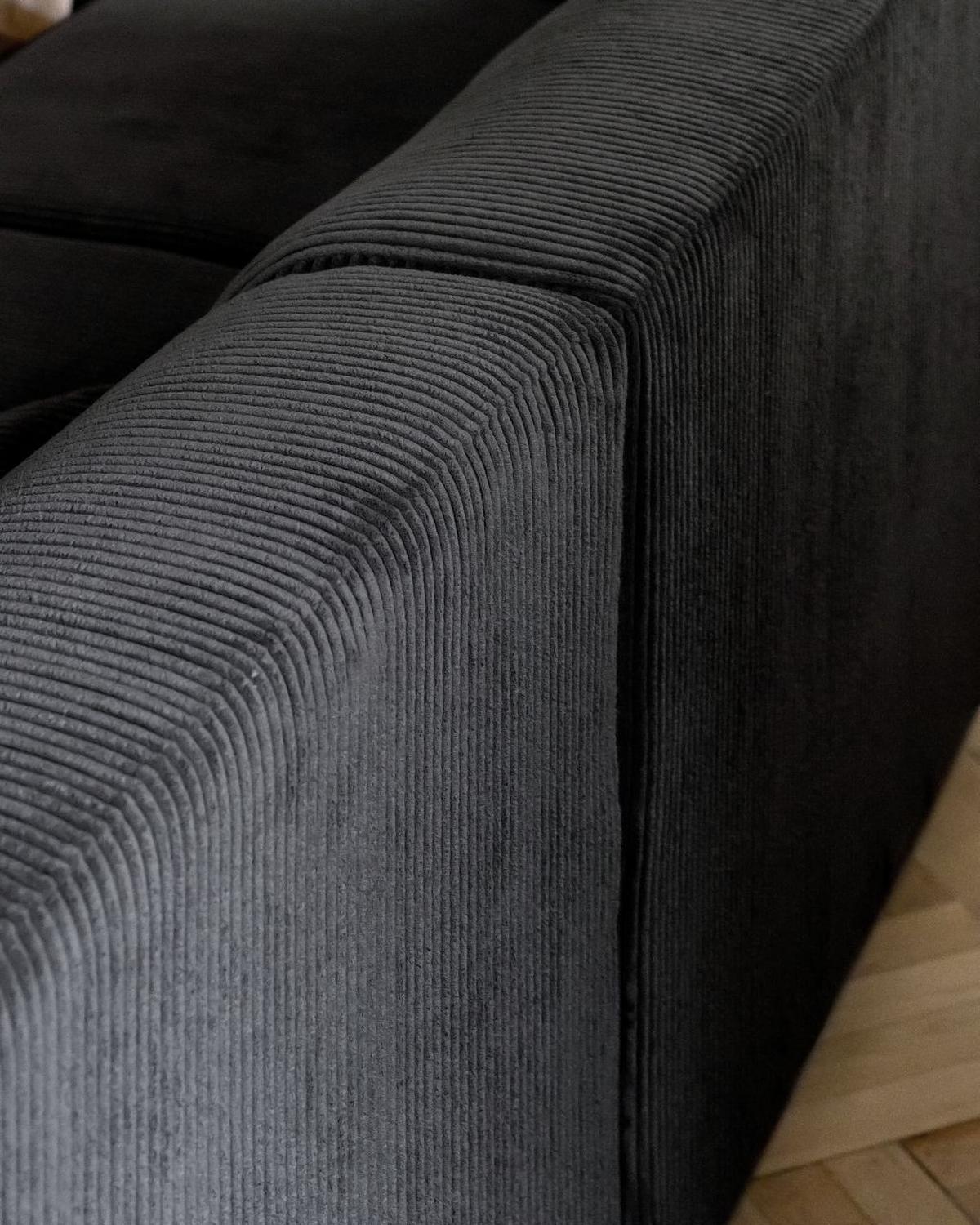 Ecksofa Cuddly Mia Dunkelgrau S: 250x192 cm - Dunkelgrau/Schwarz, Textil (250/192cm) - MID.YOU