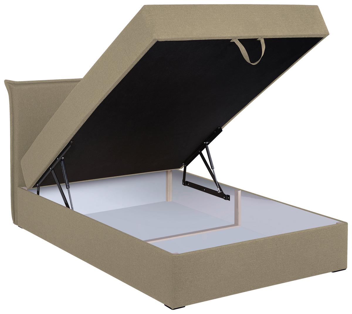 Boxspringbett Jolly 2 120x200 Beige - Beige/Schwarz, MODERN, Holzwerkstoff/Textil (120/200cm)