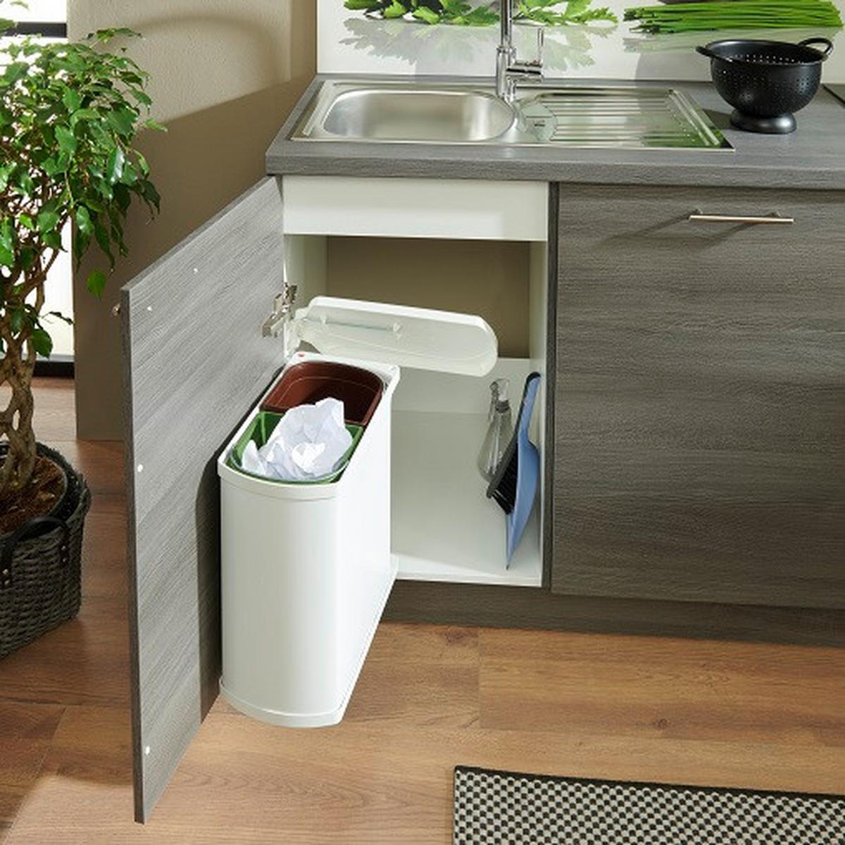 Küchenzeile Plan Mit Geräten B: 280 Cm Weiß/eiche Dekor - Trend, Holzwerkstoff (280cm) - Express