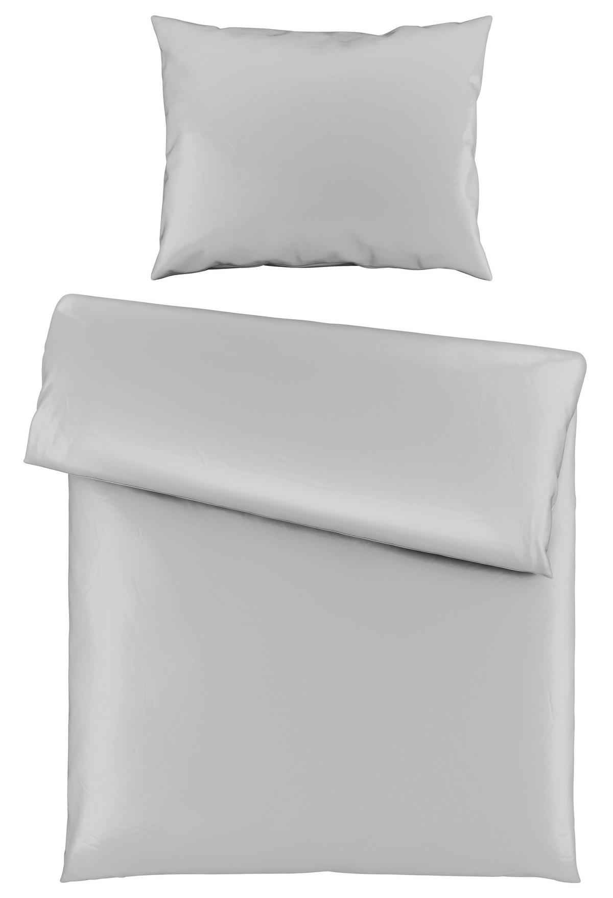 Bettwäsche 140x200 Cm Lydia Satin, Silberfarben - Silberfarben, MODERN, Textil - Luca Bessoni