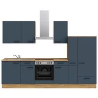 Küchenleerblock Easytouch Low-Line, L7 Rechts - Blau/Eichefarben, MODERN, Holzwerkstoff (300cm) - Nobilia