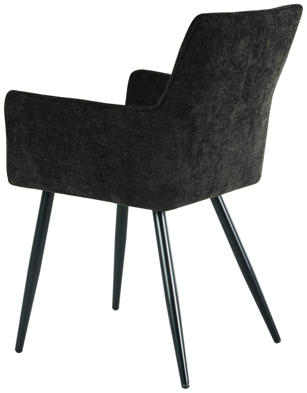 Armlehnstuhl Finn - Schwarz, LIFESTYLE, Holz/Textil (54/82/60cm) - MID.YOU