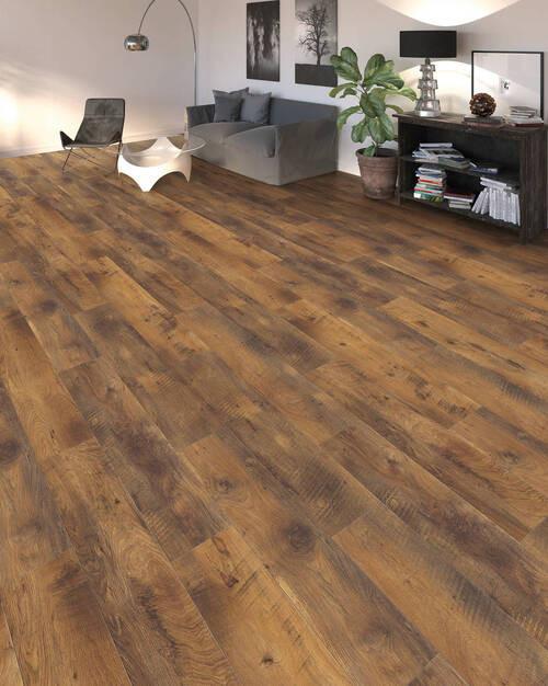 Laminatboden Landhausdiele 4v  Fattoria - Cognac, Basics, Holzwerkstoff (19.3/128.2cm) - Living by HARO