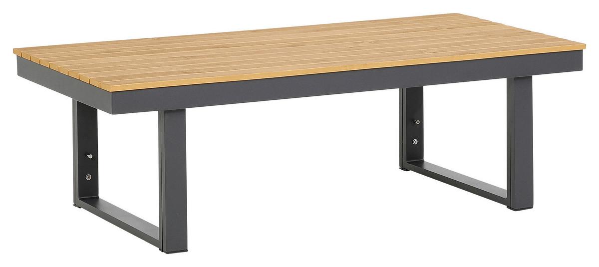 Loungegarnitur 3-Tlg San Jose aus Metall mit Kissen - Anthrazit/Braun, MODERN, Holz/Textil (210/75/210cm) - Gardenson