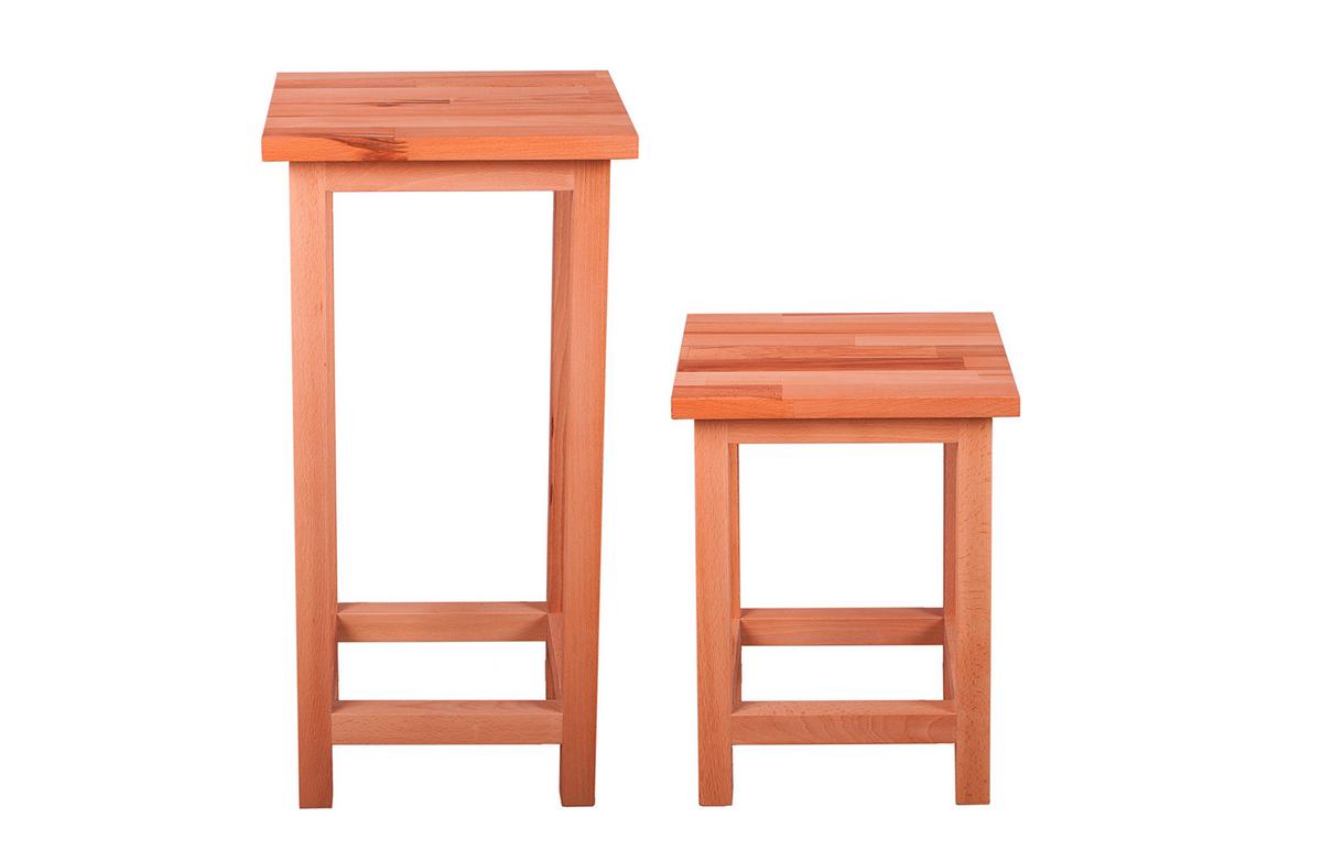 Gartenhocker Marco Echtholz Kernbuche Wetterfest - Kernbuche, Basics, Holz (30/60/30cm) - Gardenson